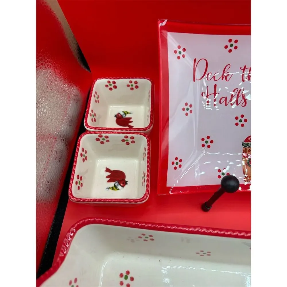 Temptations Holiday‎ Stoneware  6 pieces Christmas Festive Multicolor oven safe